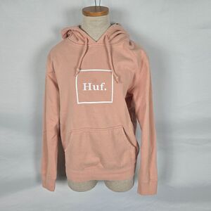 Huf Hoodie Women's XS Peach Pink Long Sleeve Drawstrings Pockets Pullover